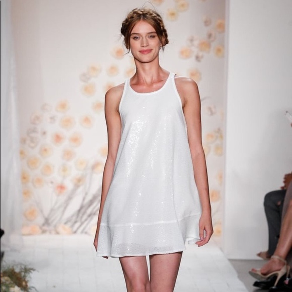 Feminine White sequin dress
